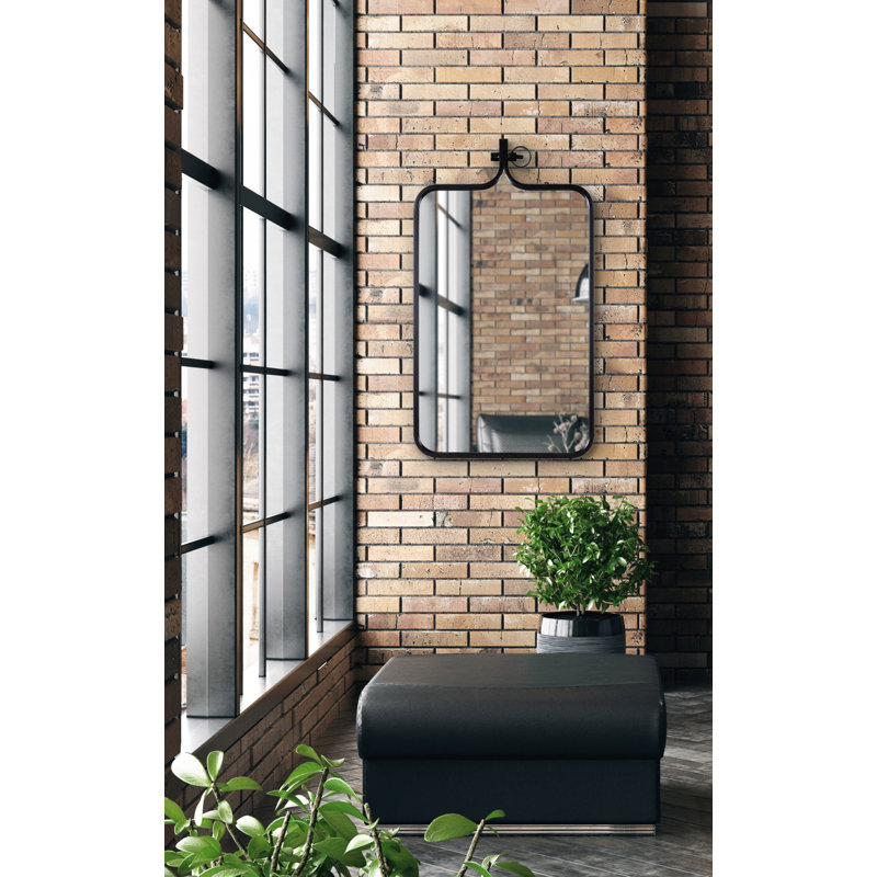 Miroir d'appoint Ristaino, Noir, 35 po x 20 po