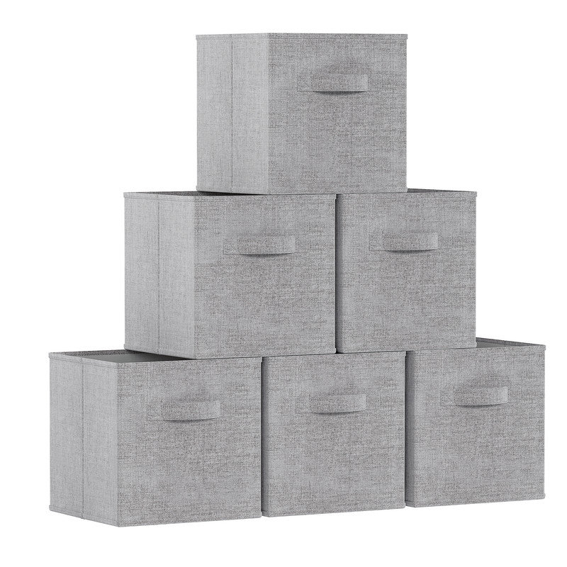Rebrilliant Decorative Bin, 11" H x 11" W x 11" D, Ash Gray
