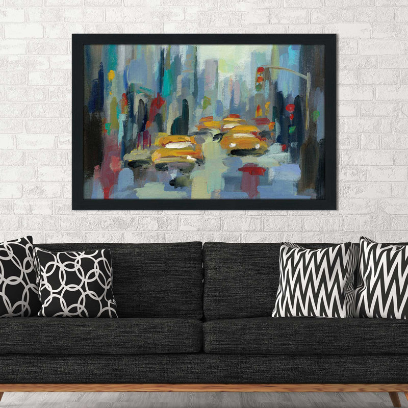 « manhattan sketches i iv », reproduction de peinture à l’acrylique, H 21,5 po x l 27,5 po x P 0,75 po