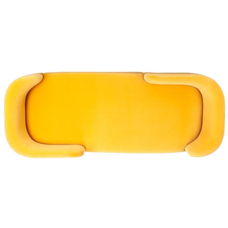 Midway Velvet Chaise Lounge, Mustard