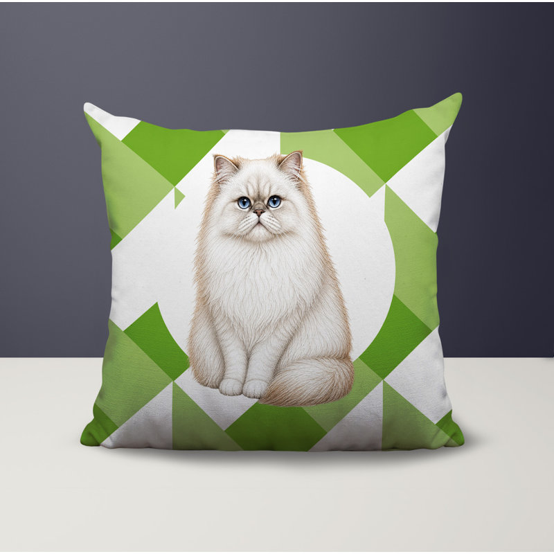 Oreiller réversible intérieur / extérieur Persian Cat, 20x20, Spring Green