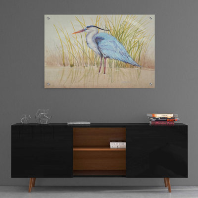 «Heron & Reeds II» par Tim O'Toole, art mural en verre acrylique