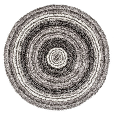 Panitz Hand Tufted Multi Striped Shaggy Gray/Brown Area Rug