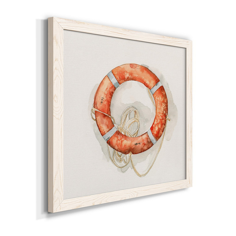 Nautical Safety I-Premium, toile encadrée - prête à être accrochée, Papier avec cadre blanc, H 35,5 po x l 35,5 po x P 1,5 po