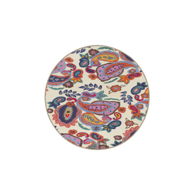 Colorful Floral Themed Woven Base Washable Carpet