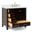 Flynt 37'' Single Bathroom Vanity with Carrara Marble Top-64627296