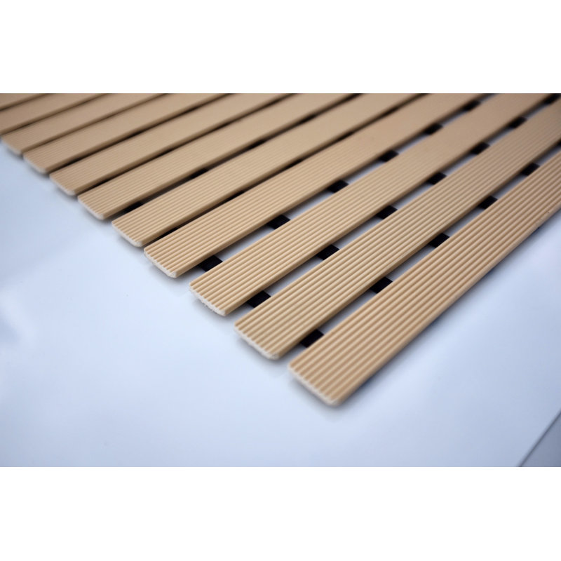Non-Slip Slatted Shower Mat, Beige