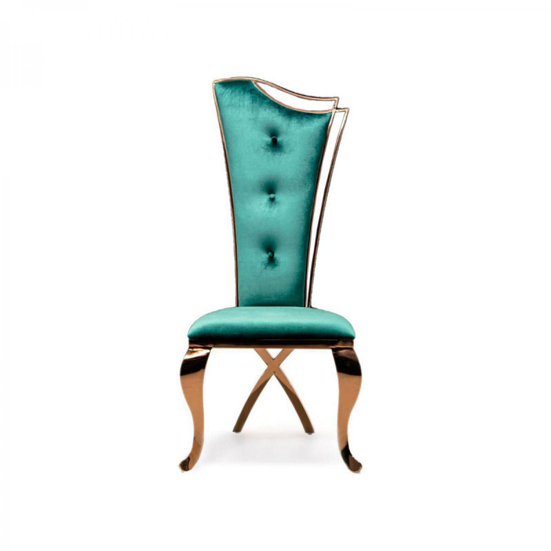 Mohandis 17'' H Velvet Upholstered Side Chair, Green