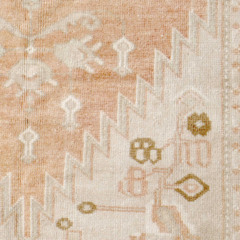 Auburn One-of-a-Kind Runner 3'8" X 8'3" Runner Area Rug Orange/Taupe/Brown/Aqua