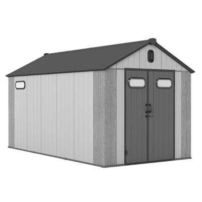 Spacious Sheds 8x14 Ft Resin Steel Modern Outdoor Storage For Backyard
