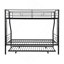 Lit simple superposé au dessus d'un lit double avec lit gigogne en métal, aucun sommier requis, assemblage facile