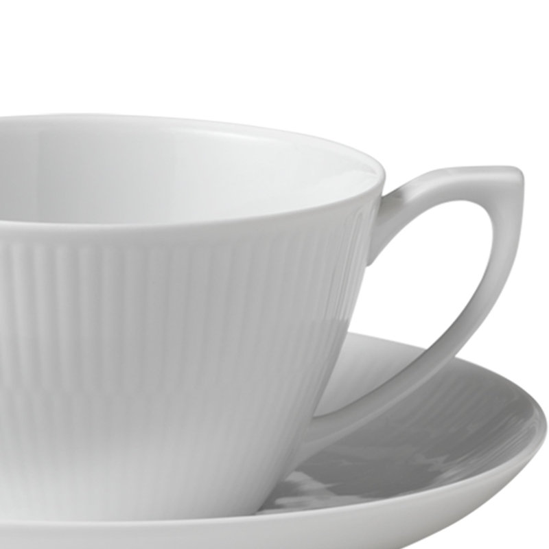 Royal Copenhagen White Fluted Teacup & Saucer