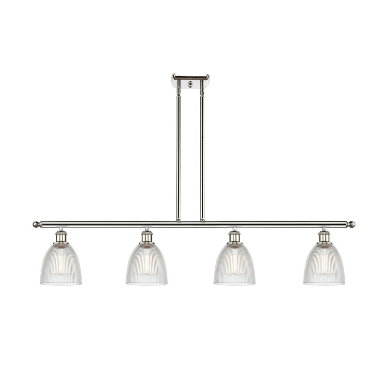 Asdsit 4 - Light Kitchen Island Pendant, 6 Watt Vinage LED Bulb, Polished Nickel