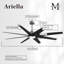 Ariella - Eight Blade Ceiling Fan - Integrated LED - Matte Black Finish - Matte White Blades-238019792-238019796