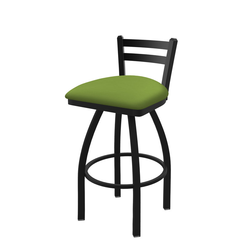 Tabouret de bar et de comptoir 411 Jackie, Vinyle - vert kiwi Canter, Noir froissé
