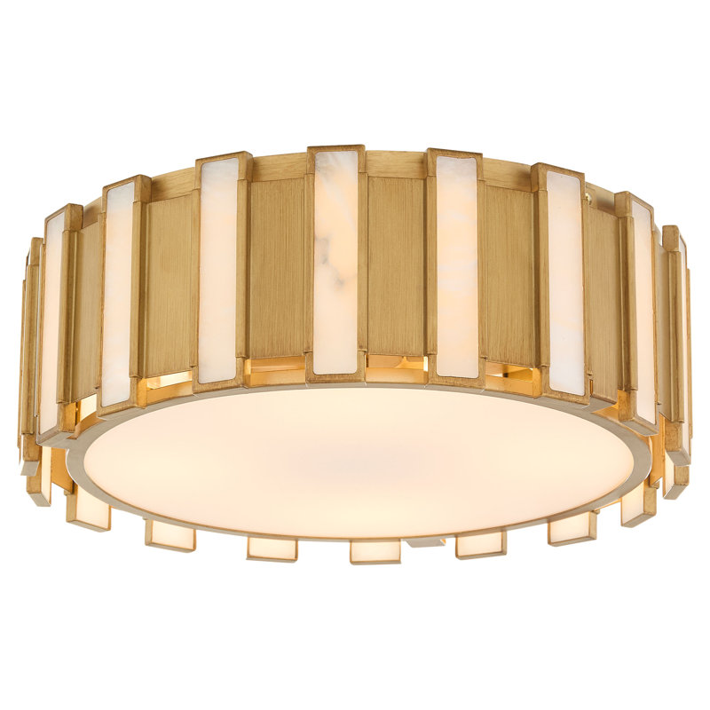 Plafonnier encastré 4 lumières Volterra | Laiton vieilli