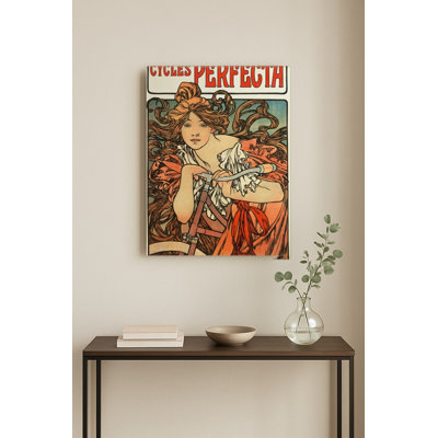 Cycles Perfecta 1902 - Art Nouveau Vintage Bicycle Poster Wall Art — Portrait Metal Wall Art