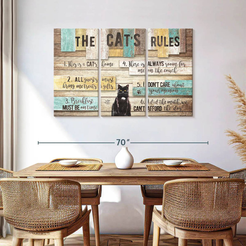 The Cat's Rules, 36" H x 57" W