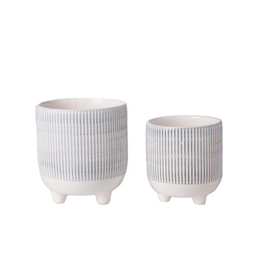 Pot rond en céramique à finition brillante blanc