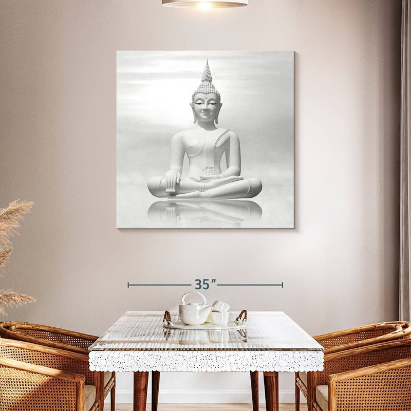 Javetta White Buddha, 39" H x 39" W