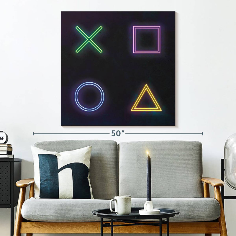 Keiraleigh Neon PlayStation Icons, 33" H x 33" W