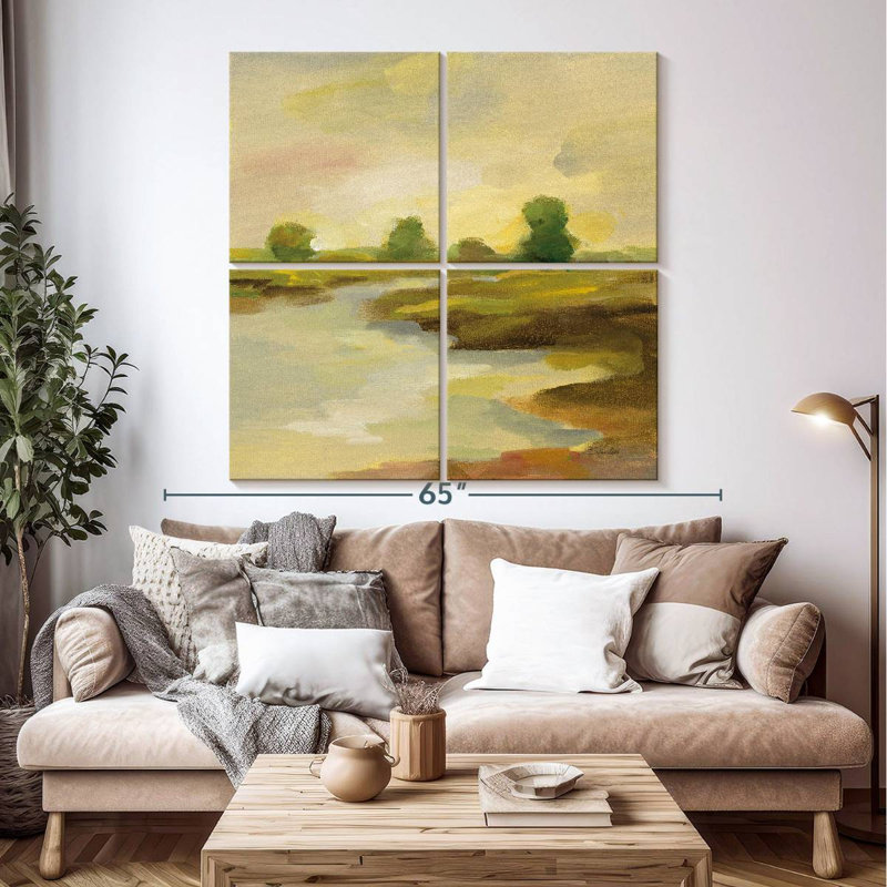Avery Chartreuse Fields I, 50" H x 50" W