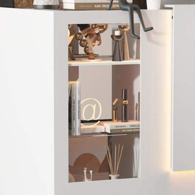 47.2"W X 39.4"D X 40.6"H Modern Reception Desk With LED Lights