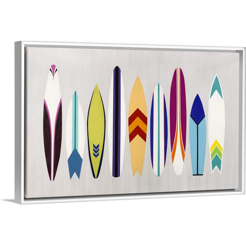 « surf on through », impression sur toile, H 21,7 po x l 31,7 po x p 1,75 po, Cadre flottant blanc
