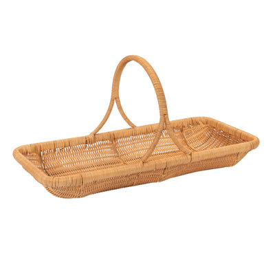 Hand-Woven Rattan Basket With Handle