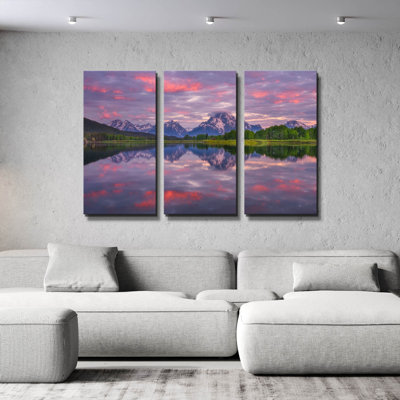 'Grand Sunrise - Grand Teton National Park' By Darren White Triptych Wall Art, 60" x 40"