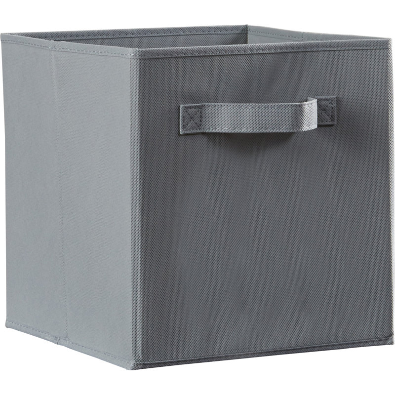 Gray Canvas Cube Storage Bin