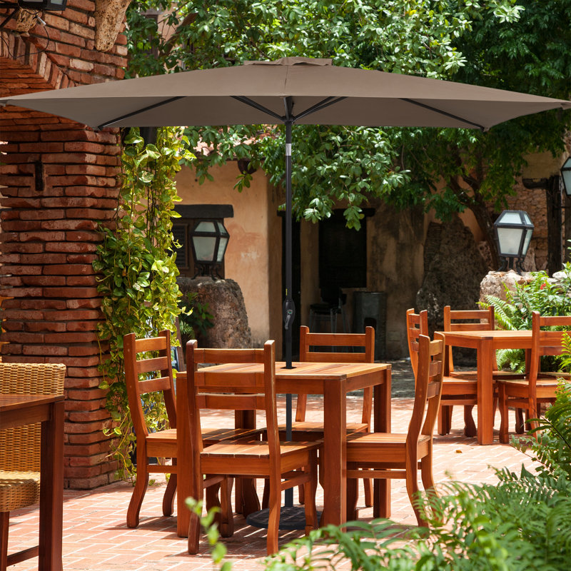 Parasol de marché rectangulaire 120 po x 78 po Dopico, Taupe