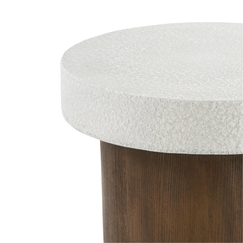 Table d'appoint antique blanche - Structure en bois naturel de 19,08 po de hauteur, mobilier polyvalent et thématique durable sans assemblage requis