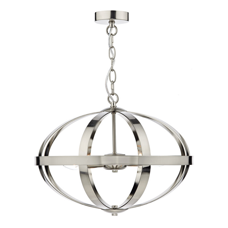 Smithsonian 3 - Light Sphere Pendant, Satin Chrome