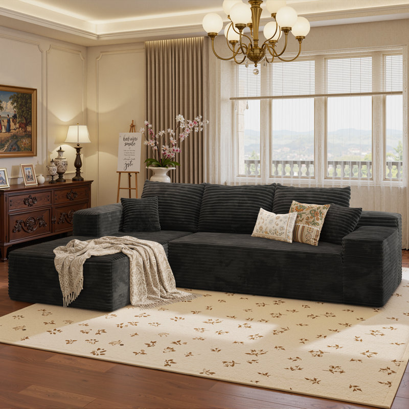 Viola 2 - Piece Upholstered Boneless Sectional, 104.5"Cloud Modular Sectional Sofa Couch with L-Shape Chaise, Modern Deep Seat Corner Couch, for Living Room Bedroom, No Assembly Required