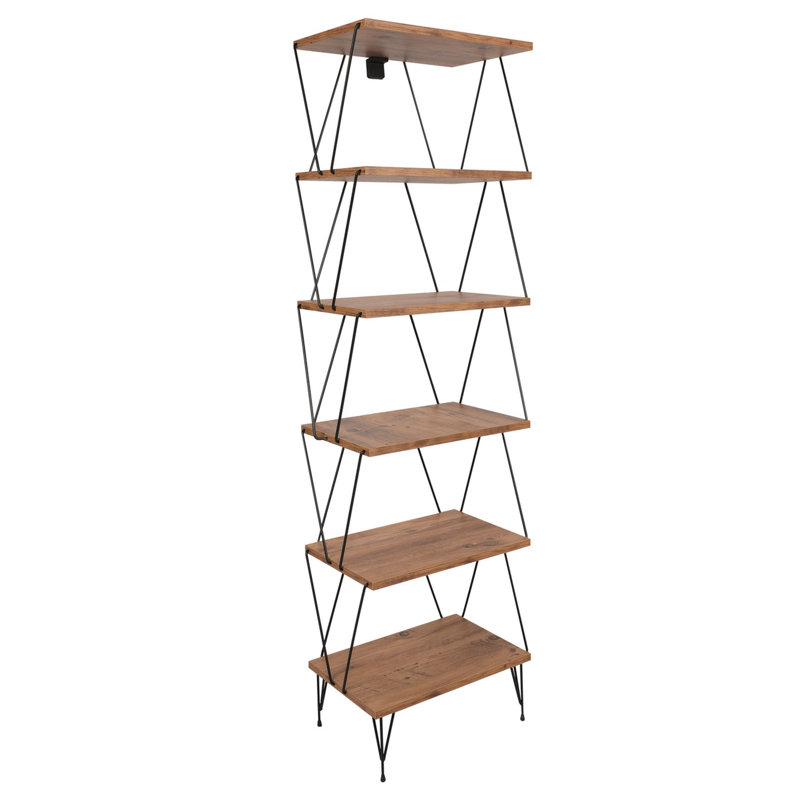 Folsom 165cm H x 48cm W Etagere Bookcase, Walnut