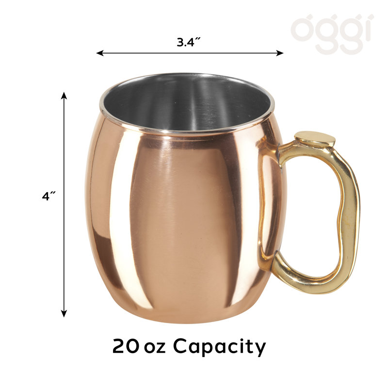 Grande tasse à mulet en acier inoxydable plaquée Dawud, 20 oz