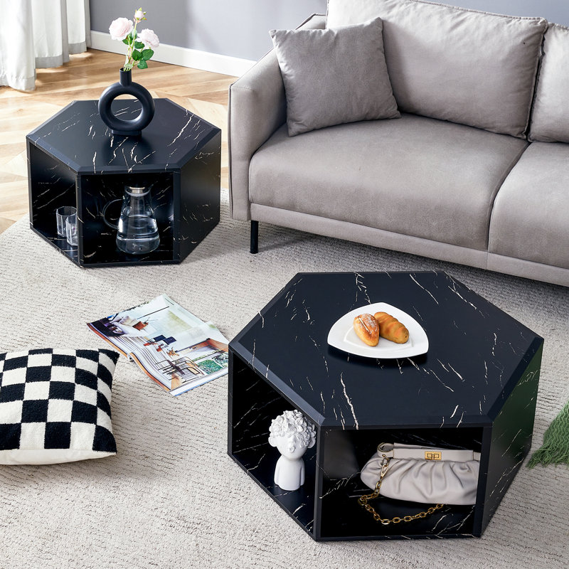 Ensemble de tables basses Minimalist, Noir