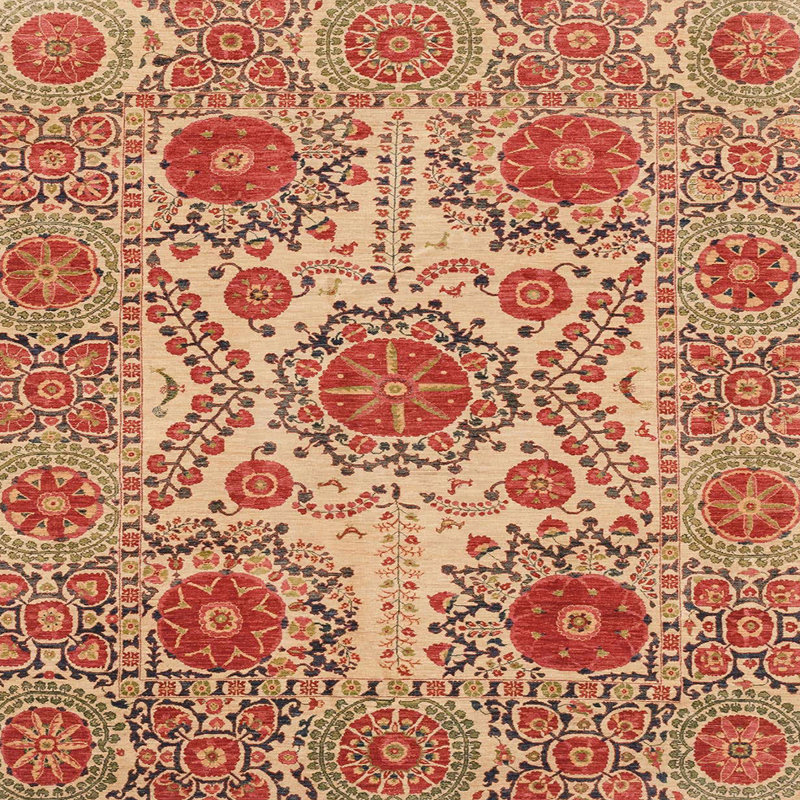 Tapis abstrait moderne 3907, Carré 8 pi
