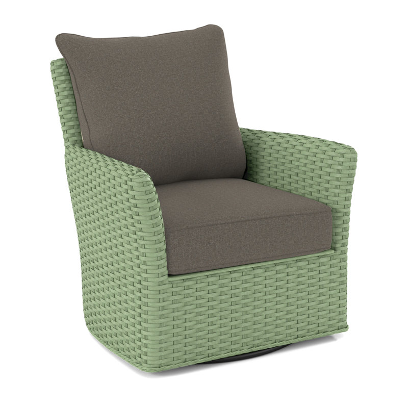 Lanai Upholstered Swivel Armchair, Gray Sugar Performance; 0863-84, Celery