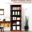 Armoire de rangement pour garde-manger de 63 po, 2 portes avec 5 tablettes et 2 tablettes réglables, brun pour un rangement, des portes et des tablettes élégants. Verrerie. Salle à manger