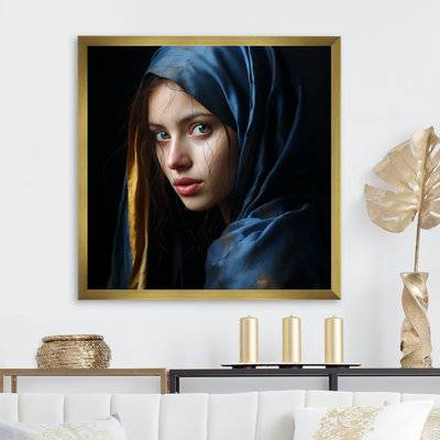 La fille avec une boucle d'oreille perle - art sur toile tendance