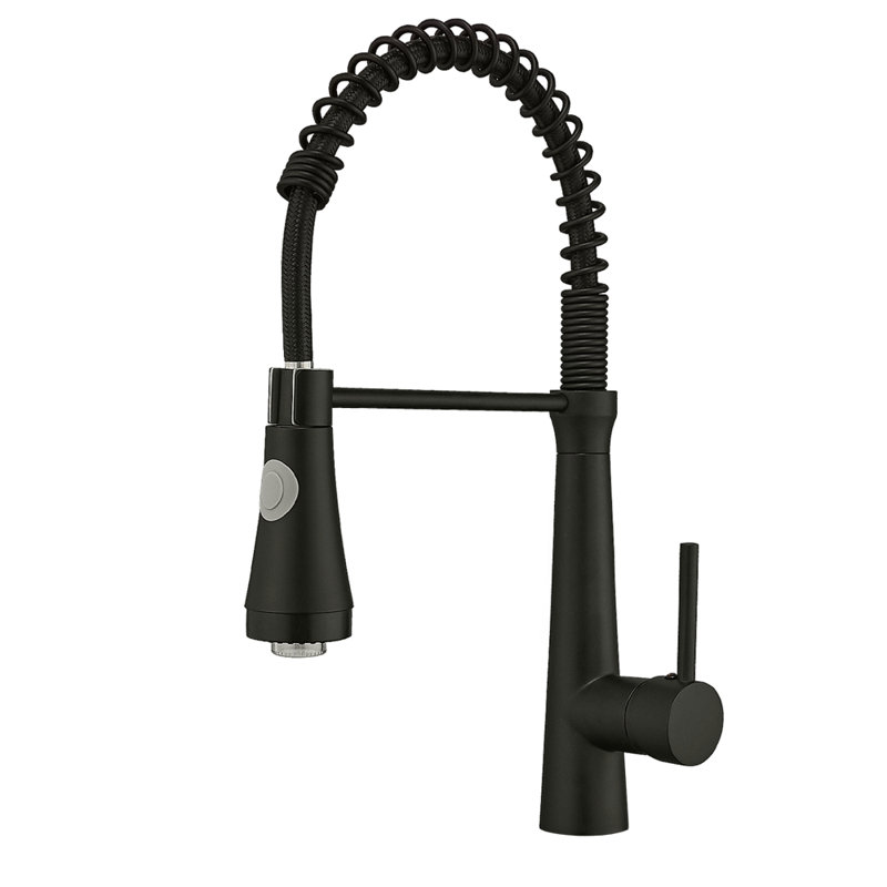 Robinet de cuisine DEL commercial avec douchette rétractable, robinet d'évier de cuisine à poignée simple