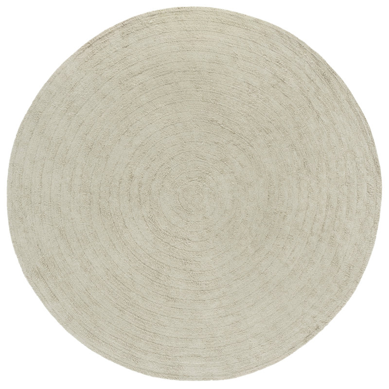 Easy Care 228 Hand Tufted Recycled Cotton Machine Washable Geometric Indoor Use Only Rug, Round 6'