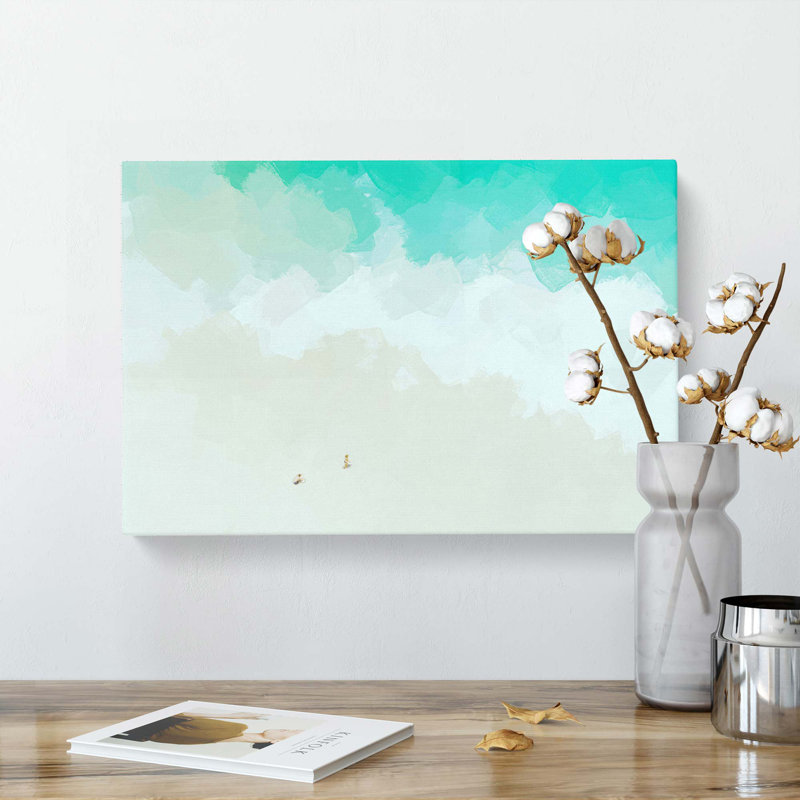 Two upon the Beach in Abstract - Wrapped Canvas, 35cm H x 50cm W x 3cm D