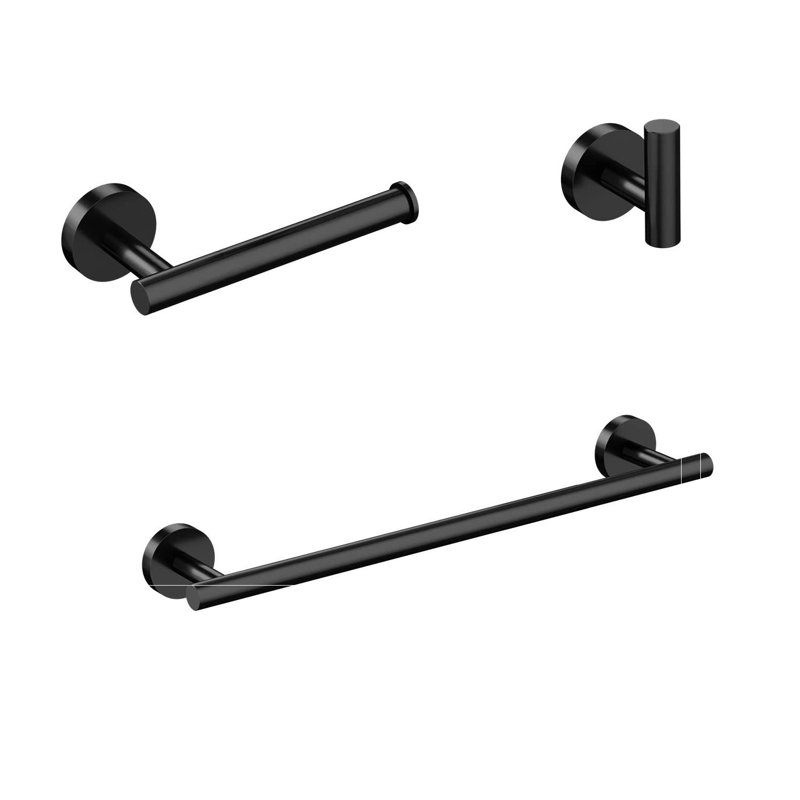 3 - Piece Bathroom Hardware Set, Matte Black