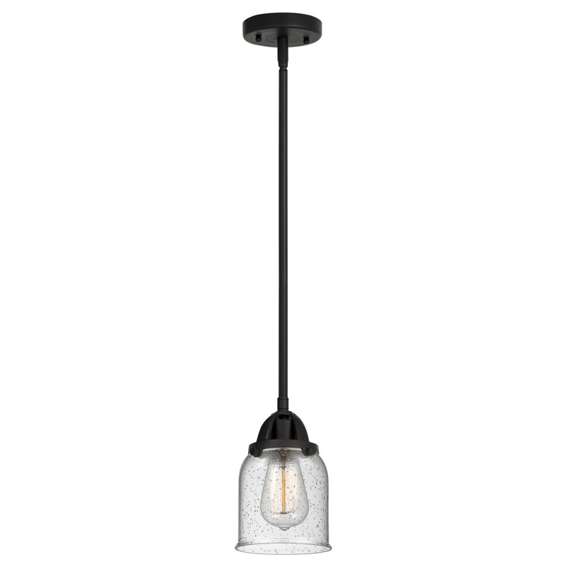 Nouveau 2 - Amberlynn - Mini-luminaire suspendu avec tige 1 lumière - Ampoule DEL - Abat-jour, H 42 po x l 5 po x P 5 po