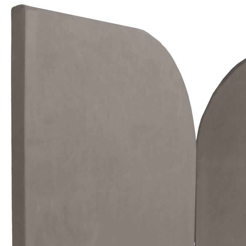 Cloison pliante en velours 3 panneaux Wayt, Gris anthracite