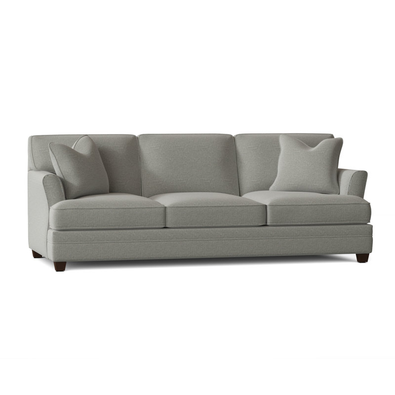 Canapé à accoudoirs évasés de 91 po avec coussins réversibles Harriss, Tissu natté neige Drusky Sustain®