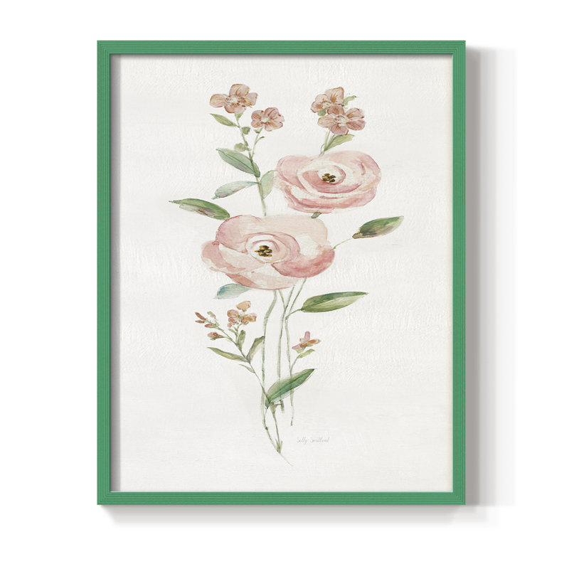 Floral Belle II, reproduction encadrée - bois massif, H 15 po x l 12 po, Green